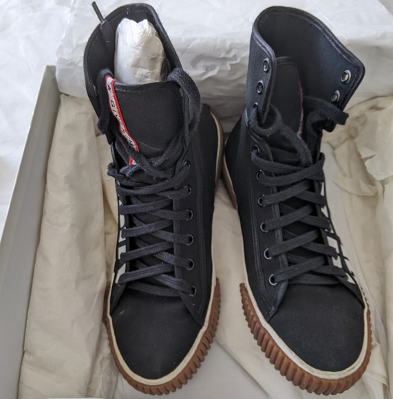 Givenchy Boxing Cotton Canvas Graphic Logo Sneakers Black - Picture 8 of 16